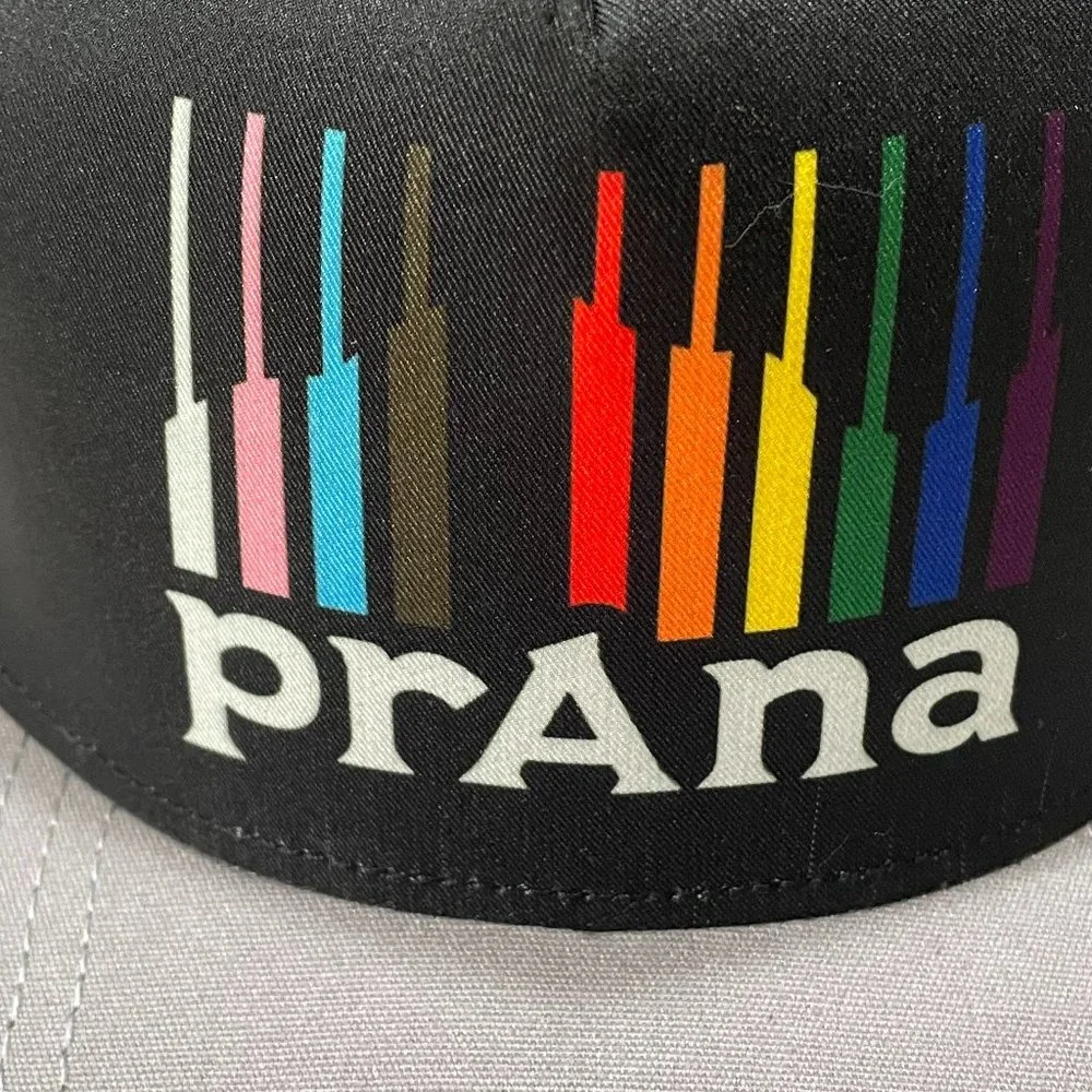 prAna VISTA TRUCKER Hat Unisex Pride Mountain Adjustable Cotton Flat Brim New - Picture 3 of 7